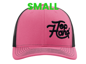 Offset Script Hat Pink Black Mesh